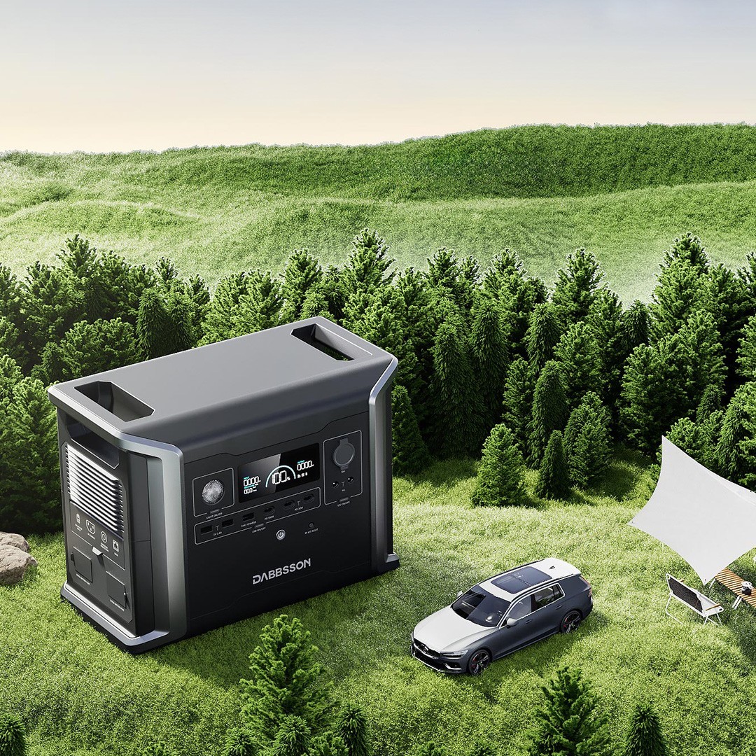 Dabbsson 1200W 1330Wh Power Station Camping with 2x Folding Solar Panel 210W