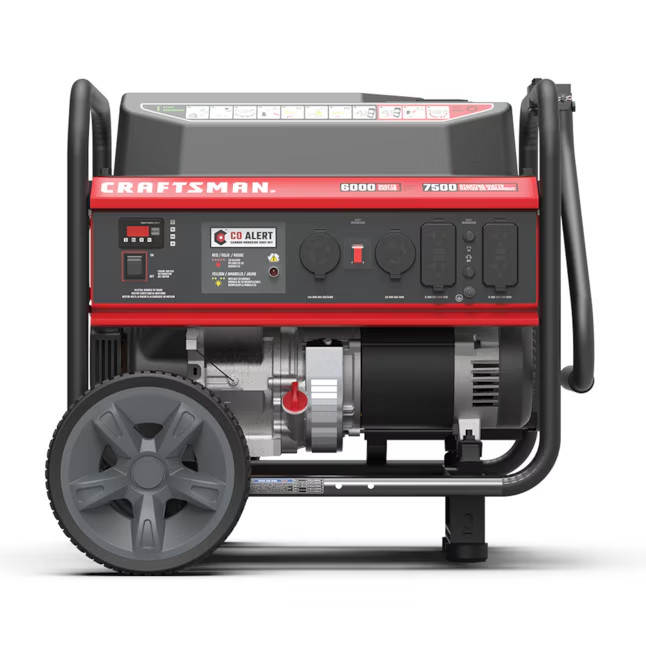 Craftsman Gas Portable Generator 7500/6000W Recoil Start 120/240V Co Alert