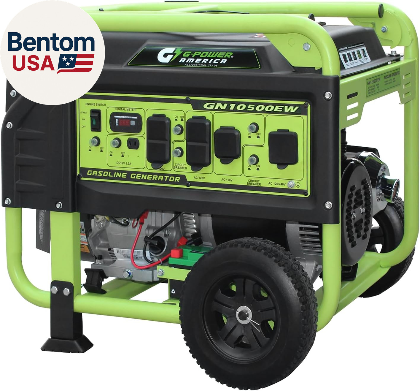 10500 Watt Gasoline Powered Generator, Electric & Recoil Start, 120V/240V, 12V/8