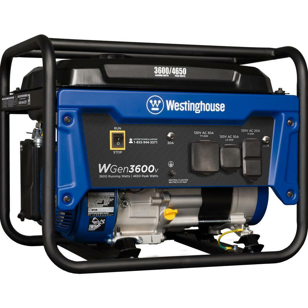 Westinghouse 4,650-W Quiet Portable RV Ready Gas Powered Generator Home Backup