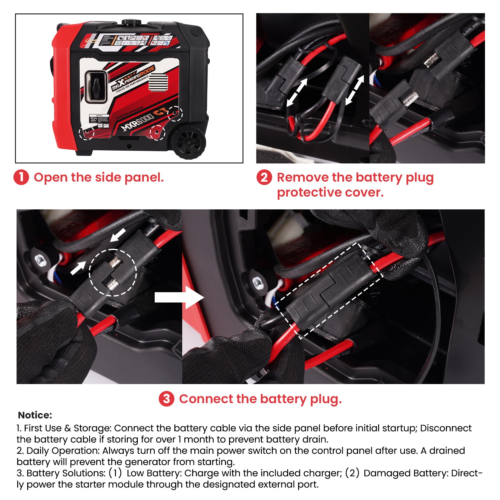 6KW Portable Generator with Telescopic Handle for Jobsite 120V/240V Dual Voltage