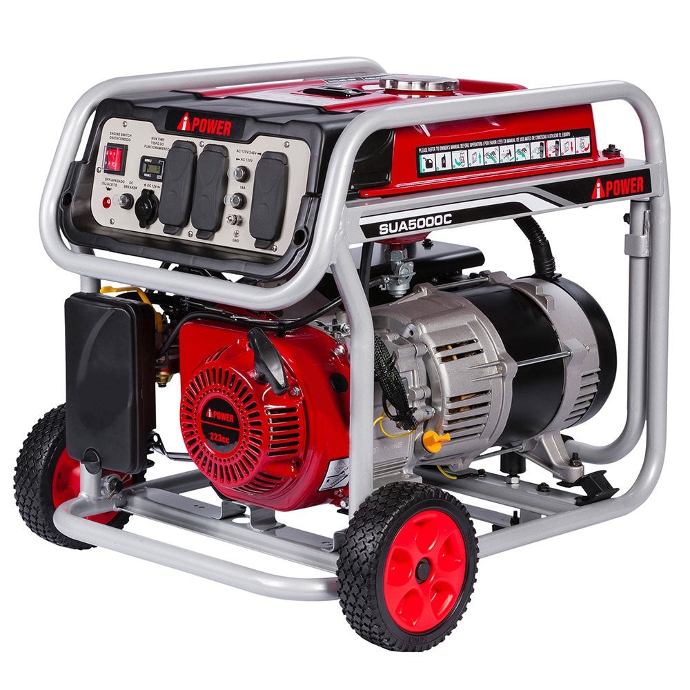 A-iPower 5000Watt Portable Generator Gas Powered RV Home Backup Outdoor
