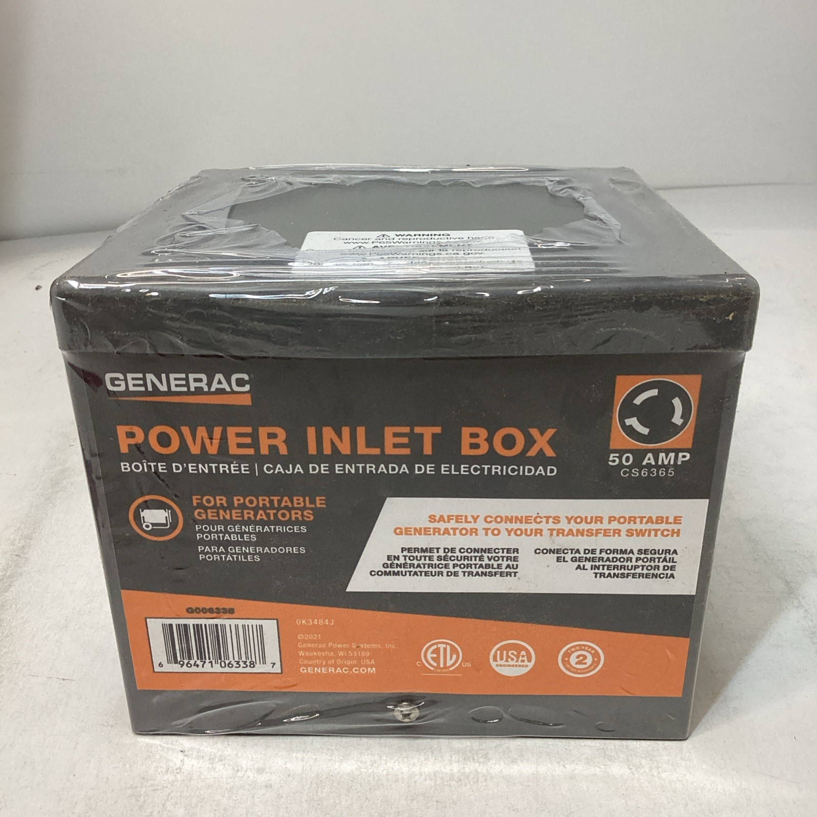Generac 6338 50A Non-Metallic Power Inlet Box