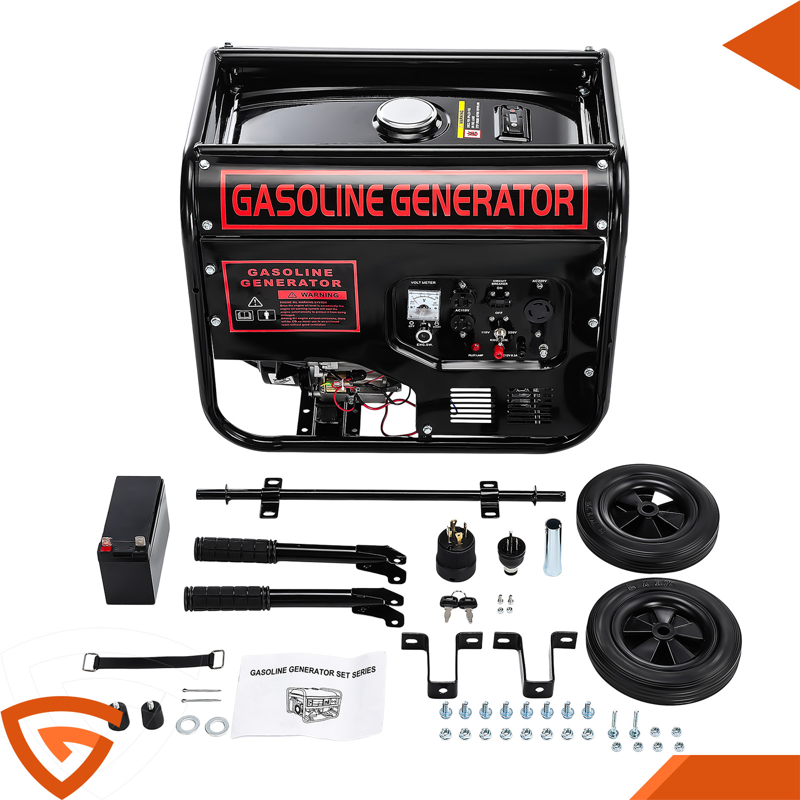 5000W Gas Inverter Generator Electric Start 274cc OHV Engine 110V 220V Dual Volt
