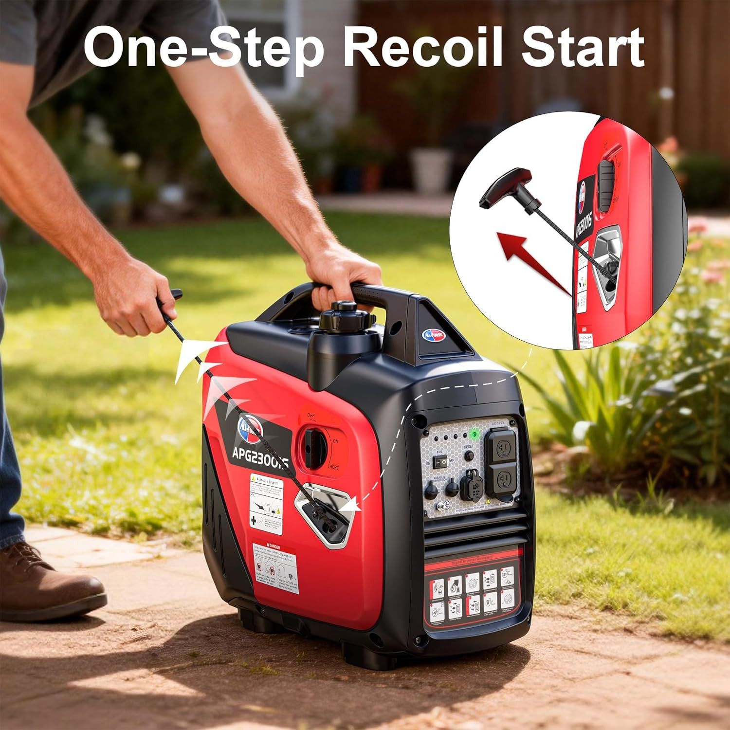 2000W Portable Inverter Generator for Home Use, Quiet Small Generator for Campin