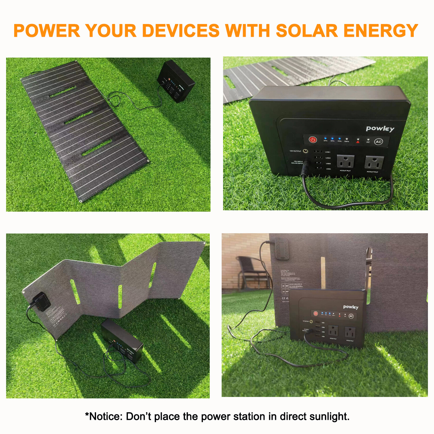 Powkey 146Wh 200W Portable Power Station Solar Generator with 40W Solar Panel