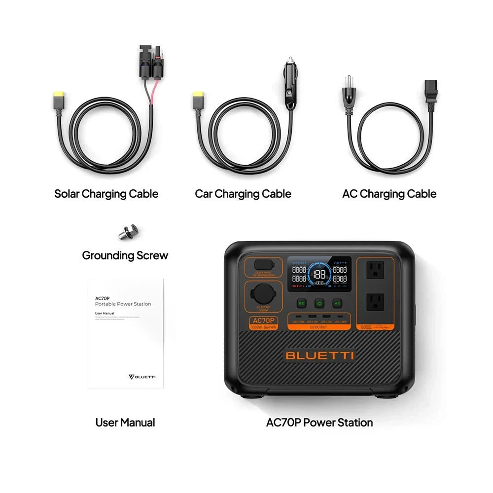 New Bluetti AC70P Portable Power Station 1000W 864Wh