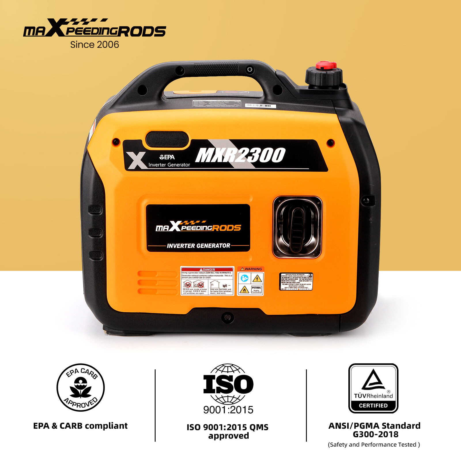 MaXpeedingrods 2300 Watt Portable Gasoline Inverter Generator Super Quiet