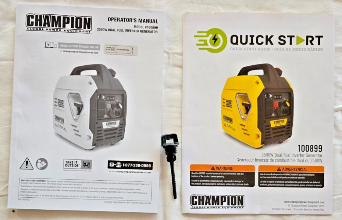 Champion Portable Generator Operators Manual and Quick Start Guide