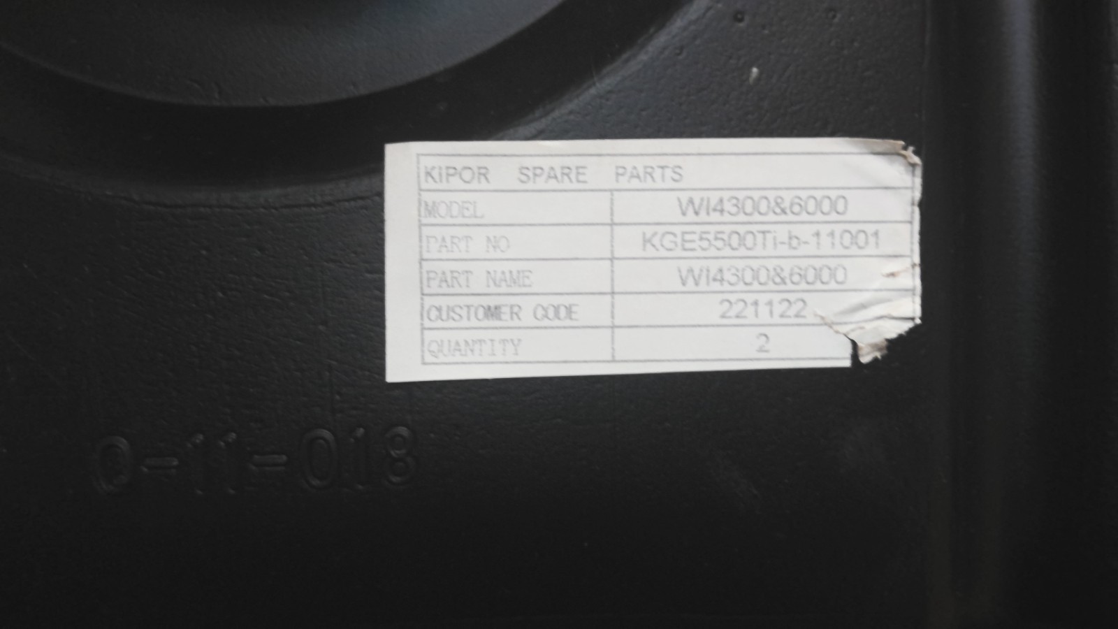 KIPOR KGE5500Ti-b-11001 WI4300&6000 PLASTIC GAS TANK FOR GENERATOR Q11-0-18