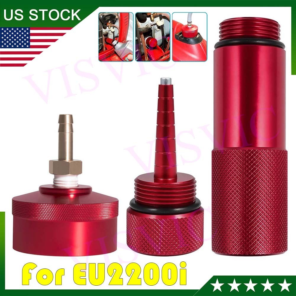 Red Generator Aluminum Extended Run Gas Cap w/ Brass Funnel For Honda EU2200i⏳