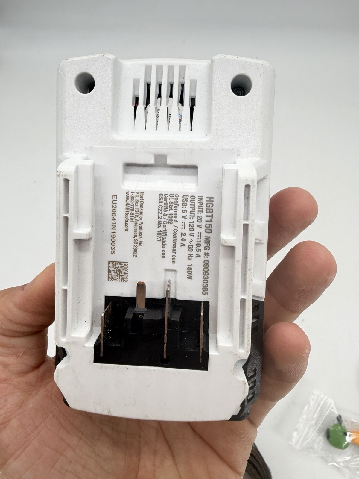 HART 20V Power Source Inverter 150 Watt HGBT150 120V Outlet USB Tool Only