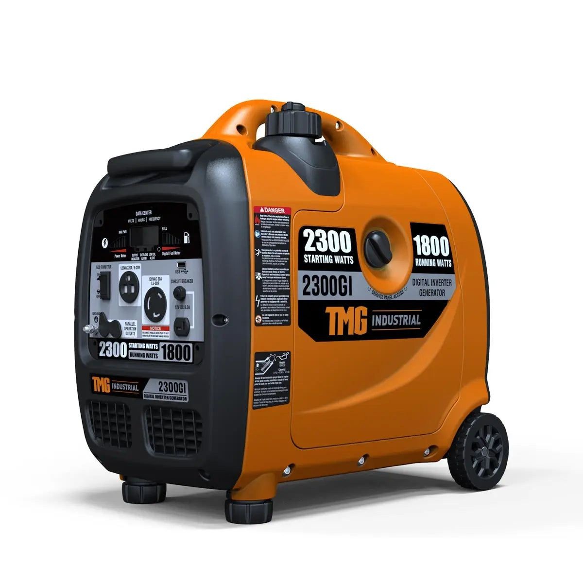 2300W Quiet Inverter Generator, 79cc Engine, 120/240V, Wheels & Pull Handle
