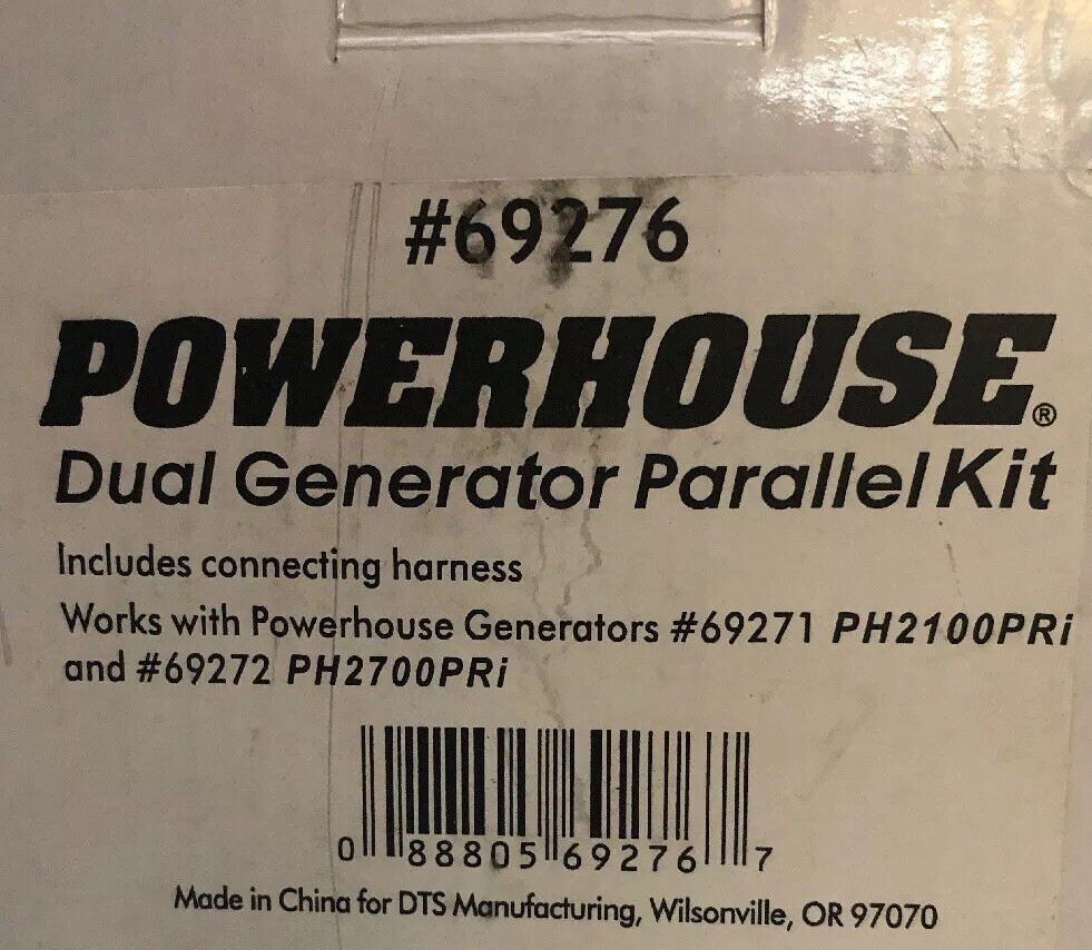 1 Ea Powerhouse Dual Generator Parallel Kit for Models PH2100PRI & PH2700PRI NEW