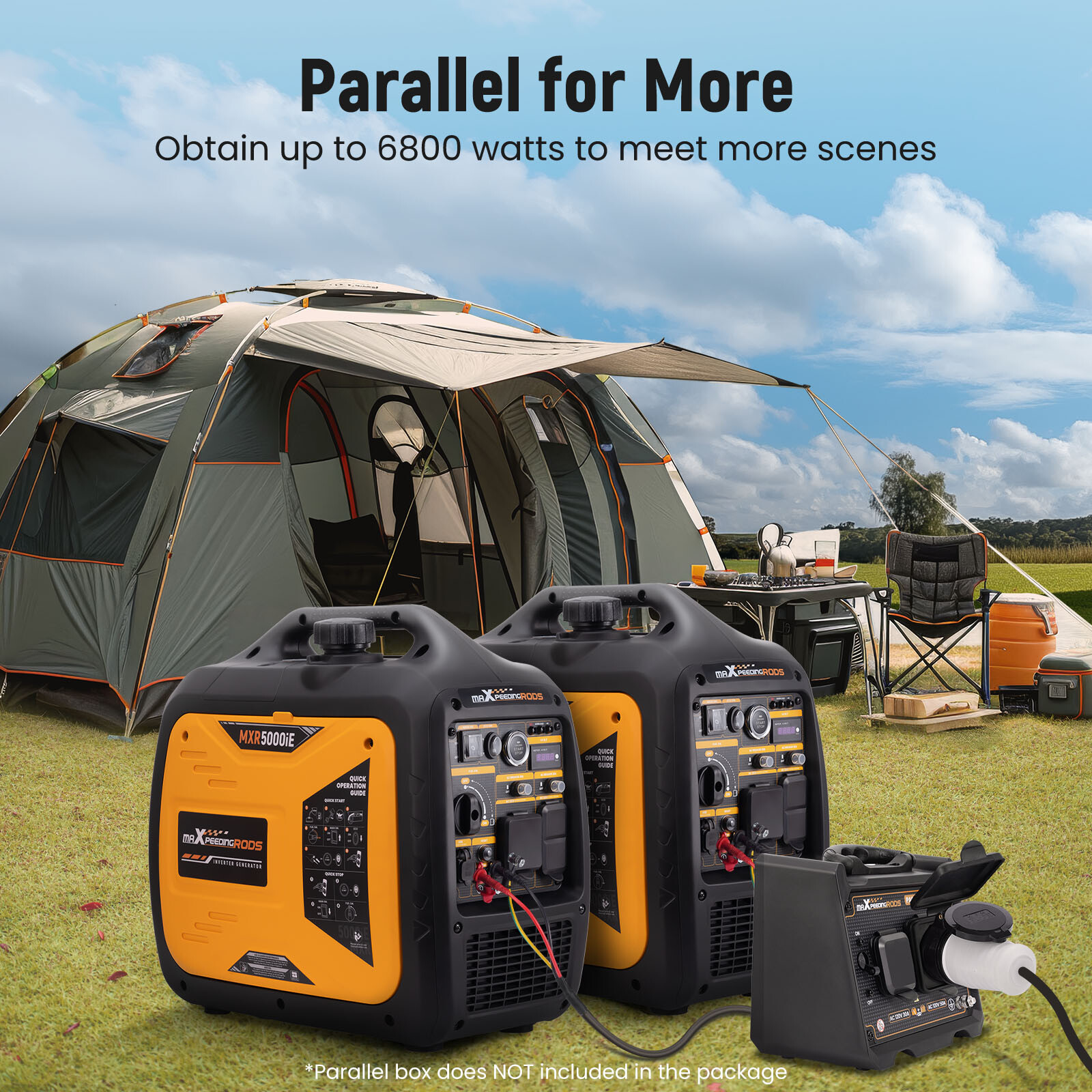 Portable Generator 5000W Peak Power Digital Display USB Outlets Remote Start