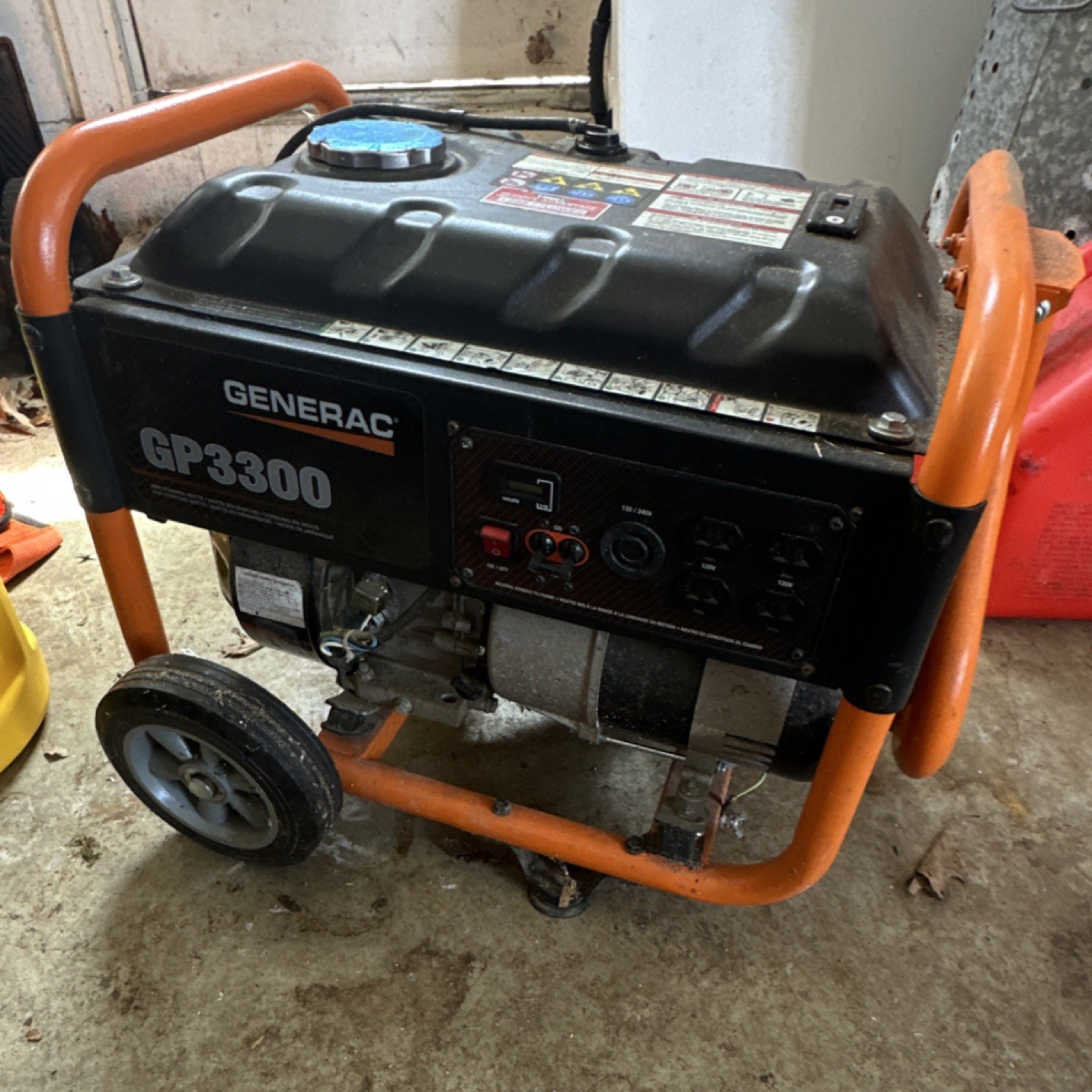 Generac GP3300 Portable Generator 3300W Gasoline Black Orange