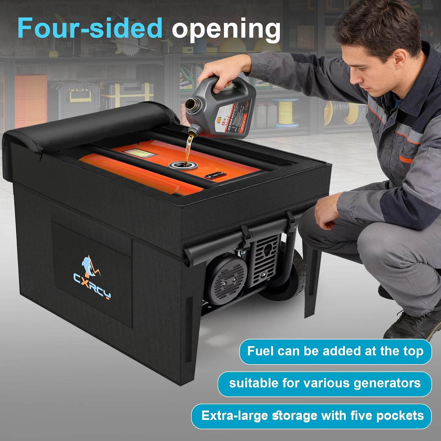 Generator Covers for Outside,100% Waterproof ,All-Weather Generator Cover with B