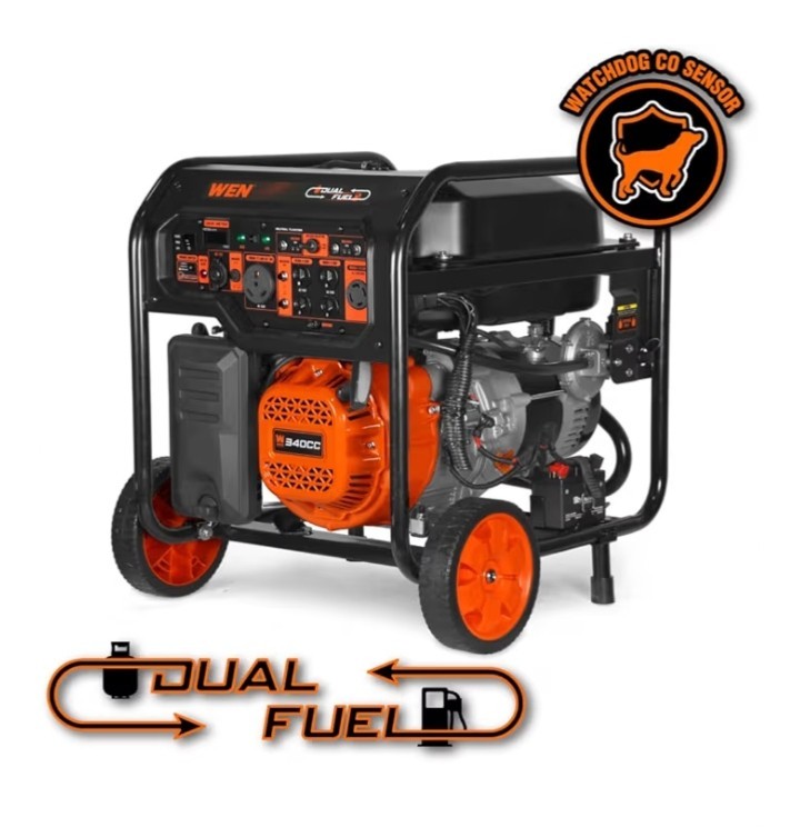 WE SHIP OVERSEAS 8000-Watt 120V/240V Dual Fuel Portable Generator Electric Start