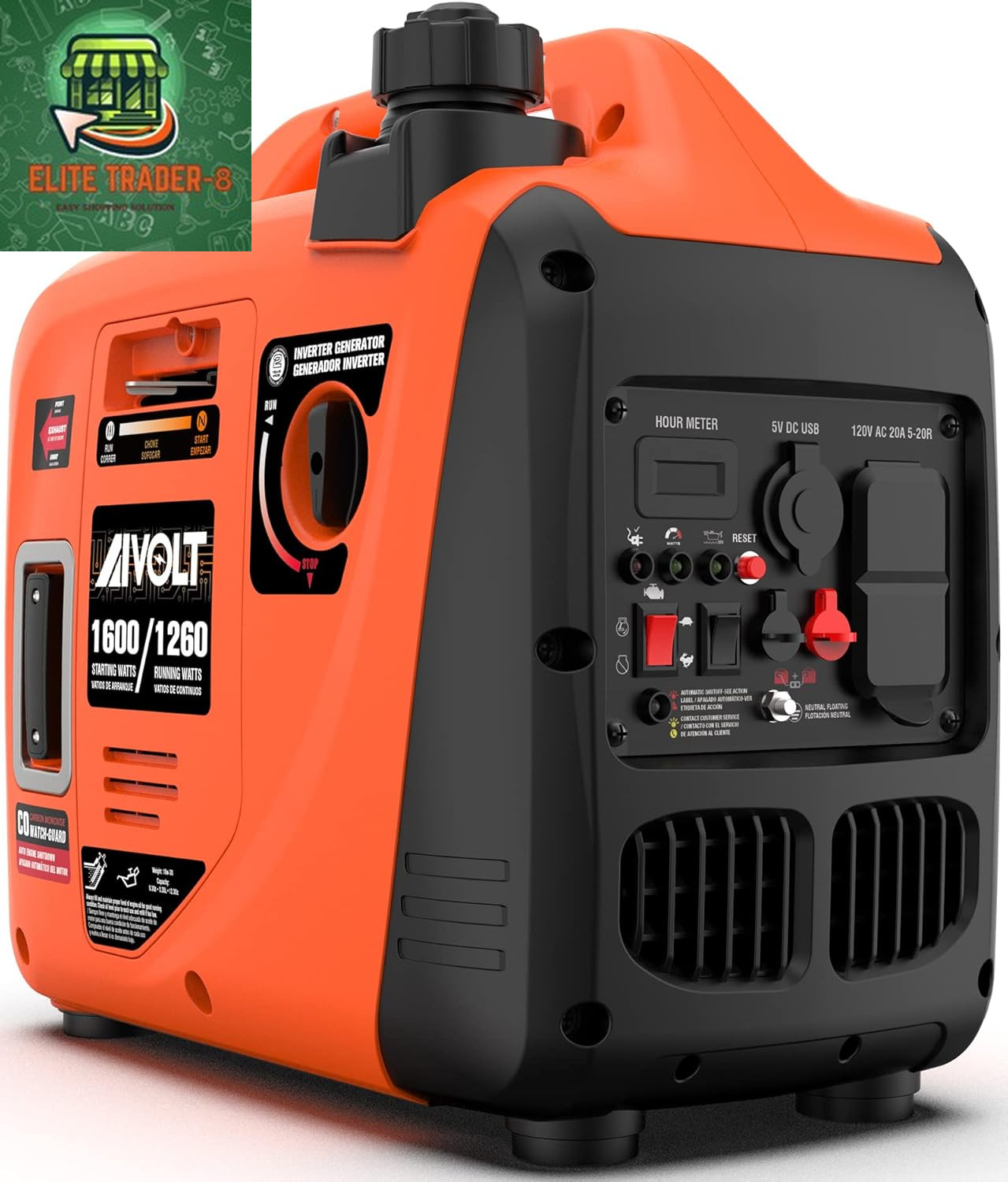 1600W Super Quiet Inverter Generator 28Lbs Portable for Camping Gas Generator
