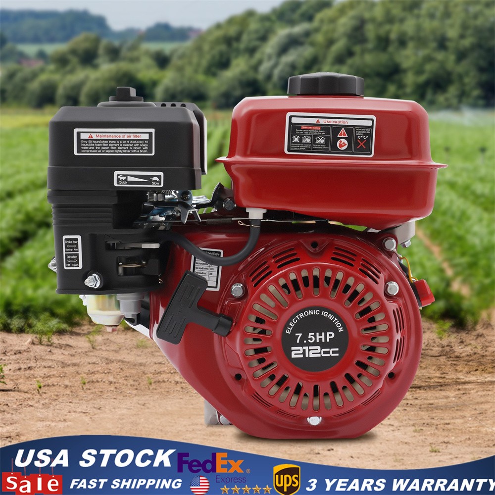 7.5 HP 212cc Pull Start Horizontal Gas Powered Engine Go Kart Gas Engine Motor