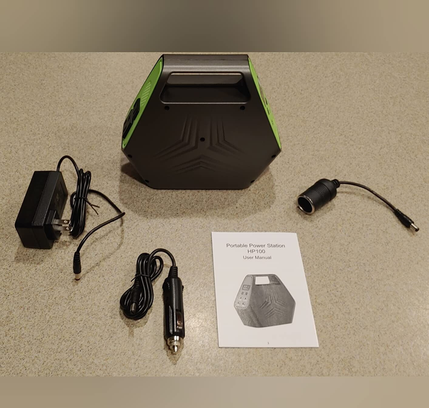 Green Portable Power Station 97Wh Portable Generator 26400mAh Power Bank Open
