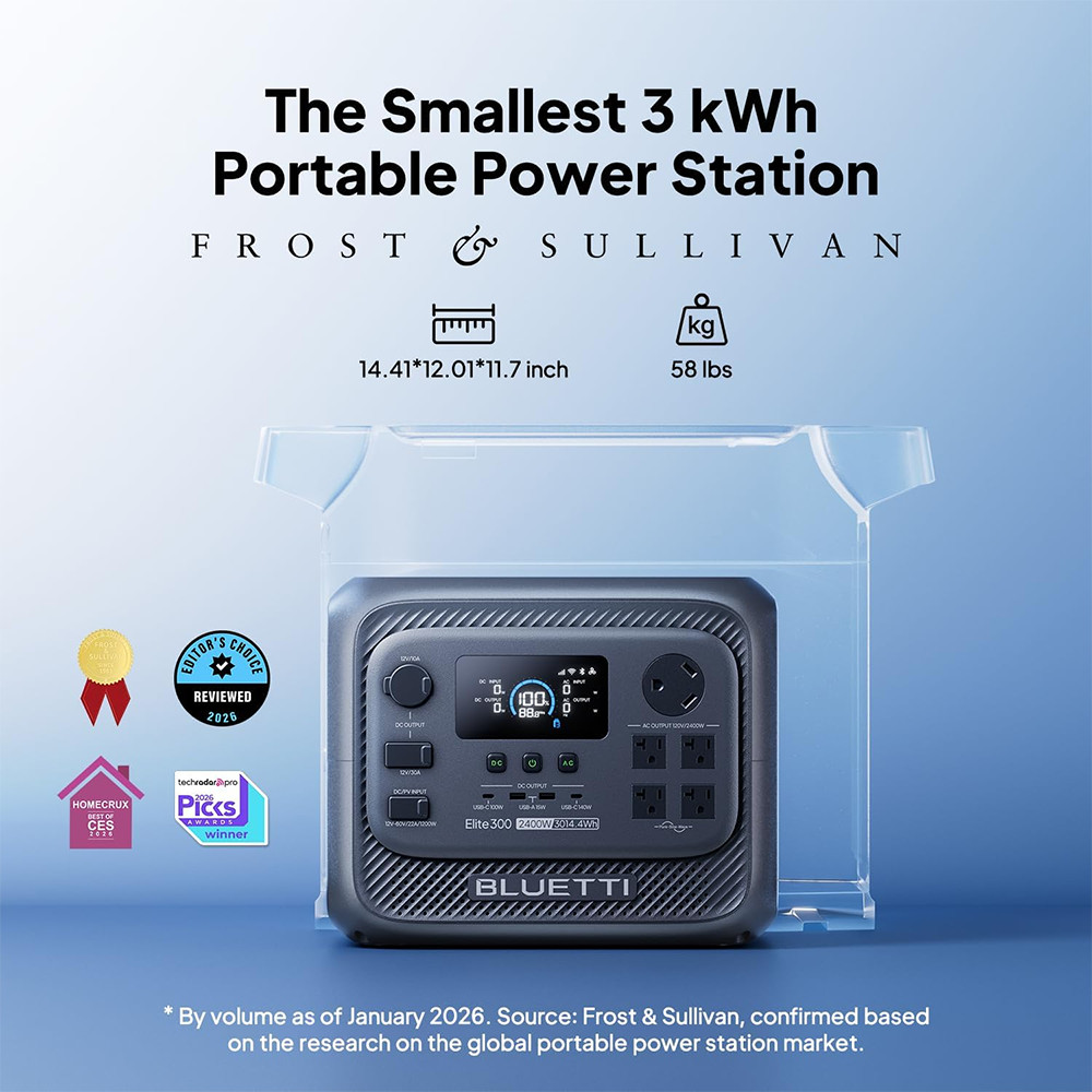 BLUETTI Elite 300 3014Wh Portable Power Station+560W Alternator Charger