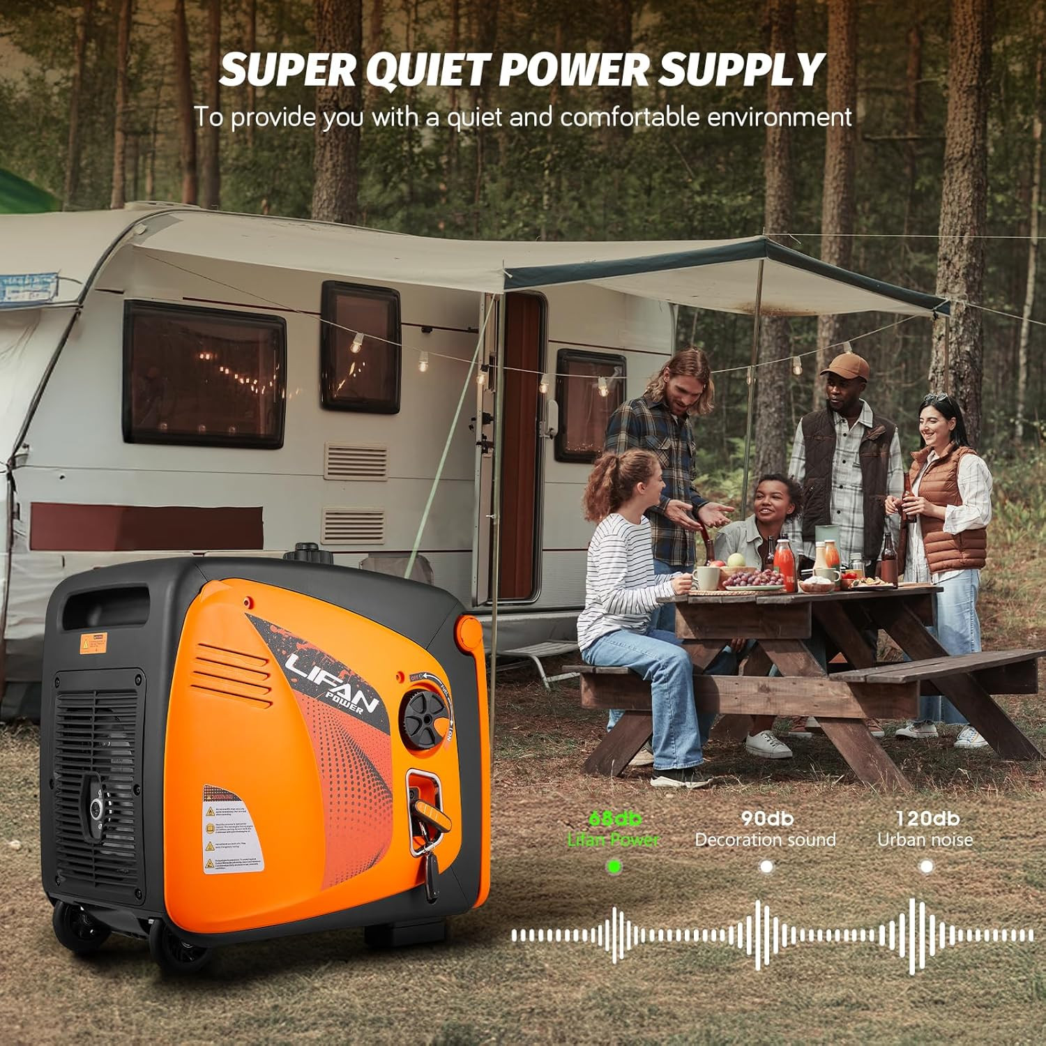 4800W Portable Inverter Generator with Remote Electric Start, Super Quiet Gas Po