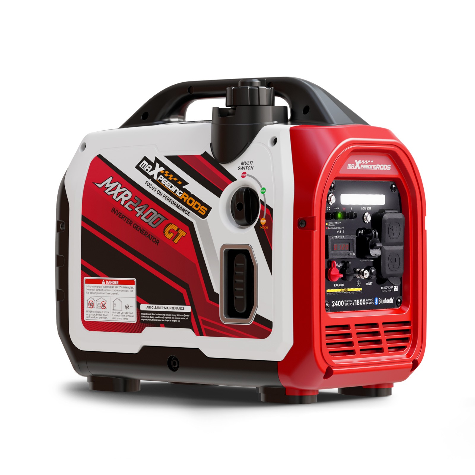 2400W Quiet Portable Generator App Monitor Lightweight 33lbs with 2 AC Outlets
