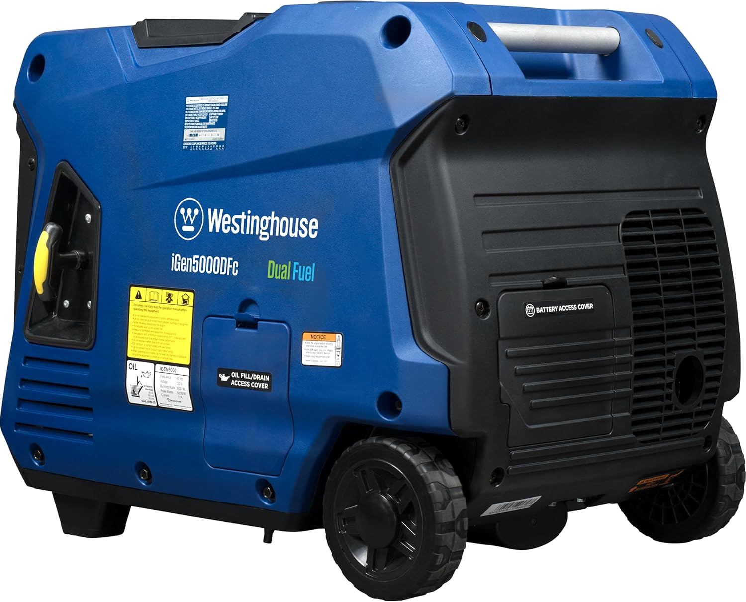 Westinghouse 5000 Peak Watt Super Quiet Dual Fuel Portable Inverter Generator, R