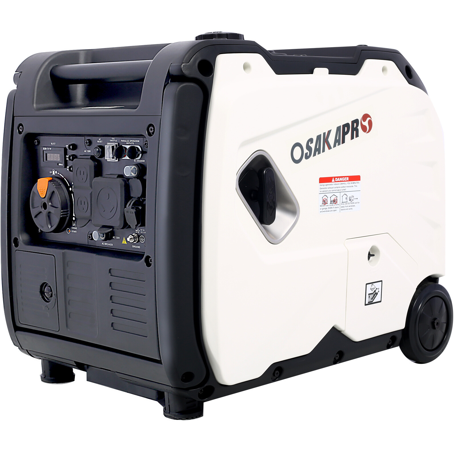 Portable Inverter Generator 4 Stroke 4500W Electric Start 212CC w/Wheel & Handle