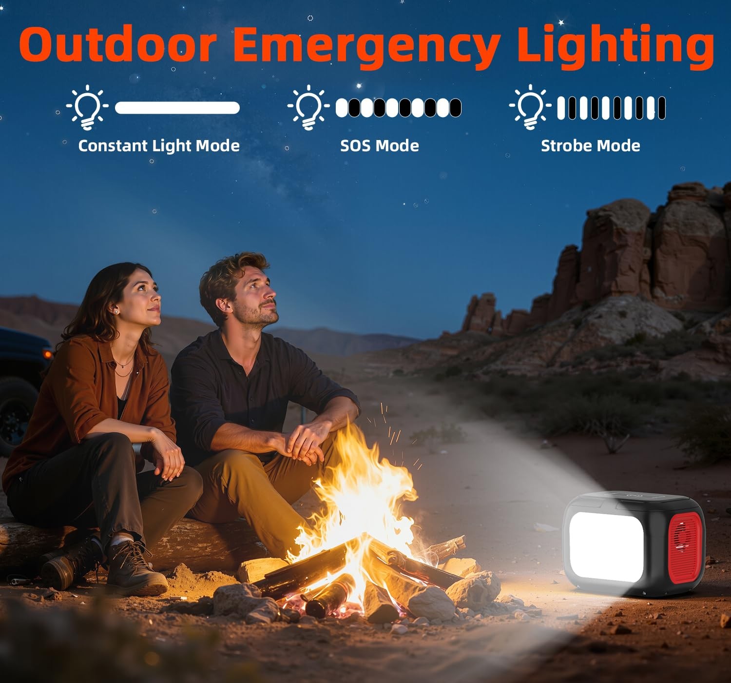 ENOFLO 300W Portable Power Station, 228Wh Solar Generator Red-Black1