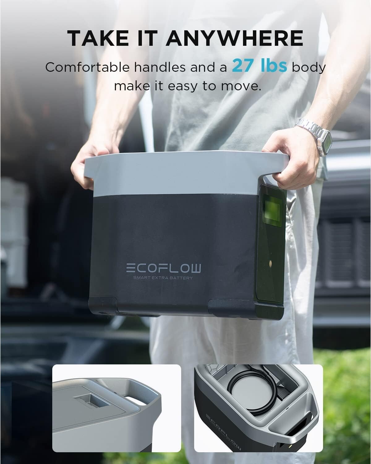 EcoFlow DELTA 2 Smart Generator Extra Battery 1024Wh for Outdoor, RV, LiFePO4