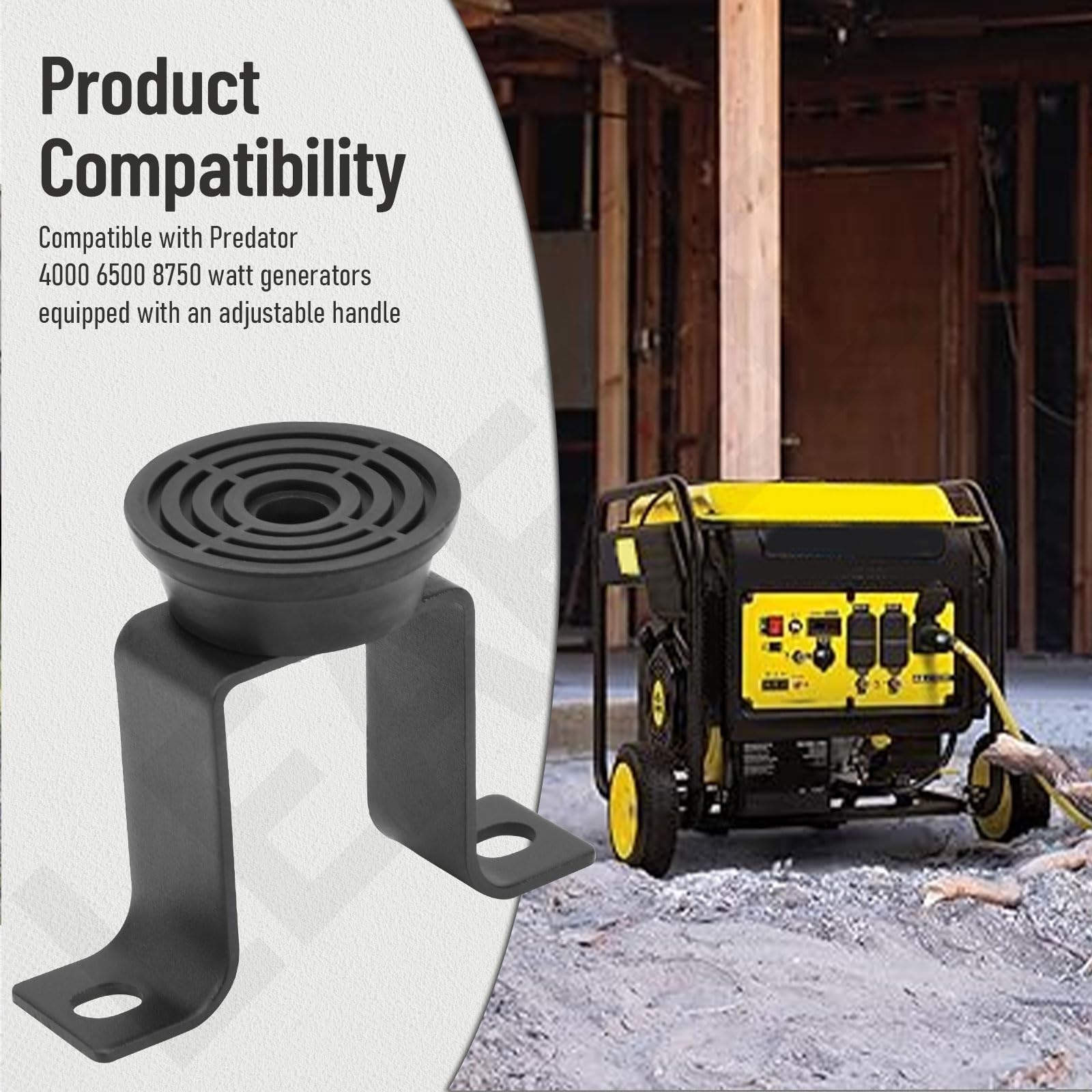 8-Inch Never-Flat Wheel Kit for 4000-8750 Watt Generators, Adjustable Handle