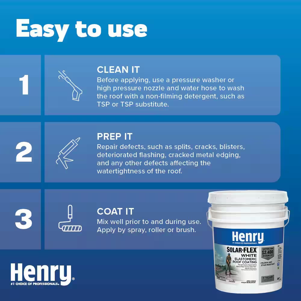 287 Solar-Flex White Acrylic Elastomeric Reflective Roof Coating 4.75 Gal.