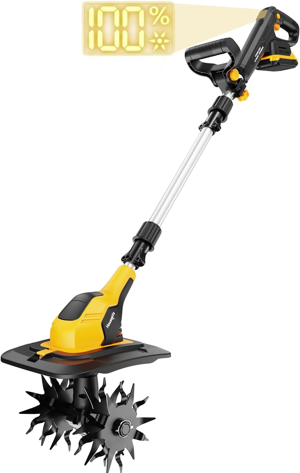 Cordless Tiller Cultivator Compatible with DeWalt 20V Battery (Tool Only