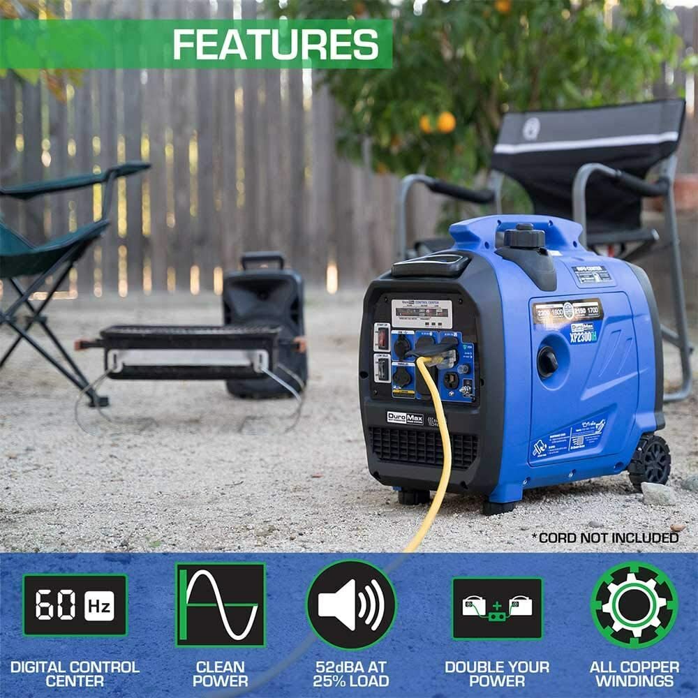 DuroMax 2,300-W Quiet Portable Hybrid RV Ready Dual Fuel Gas Inverter Generator