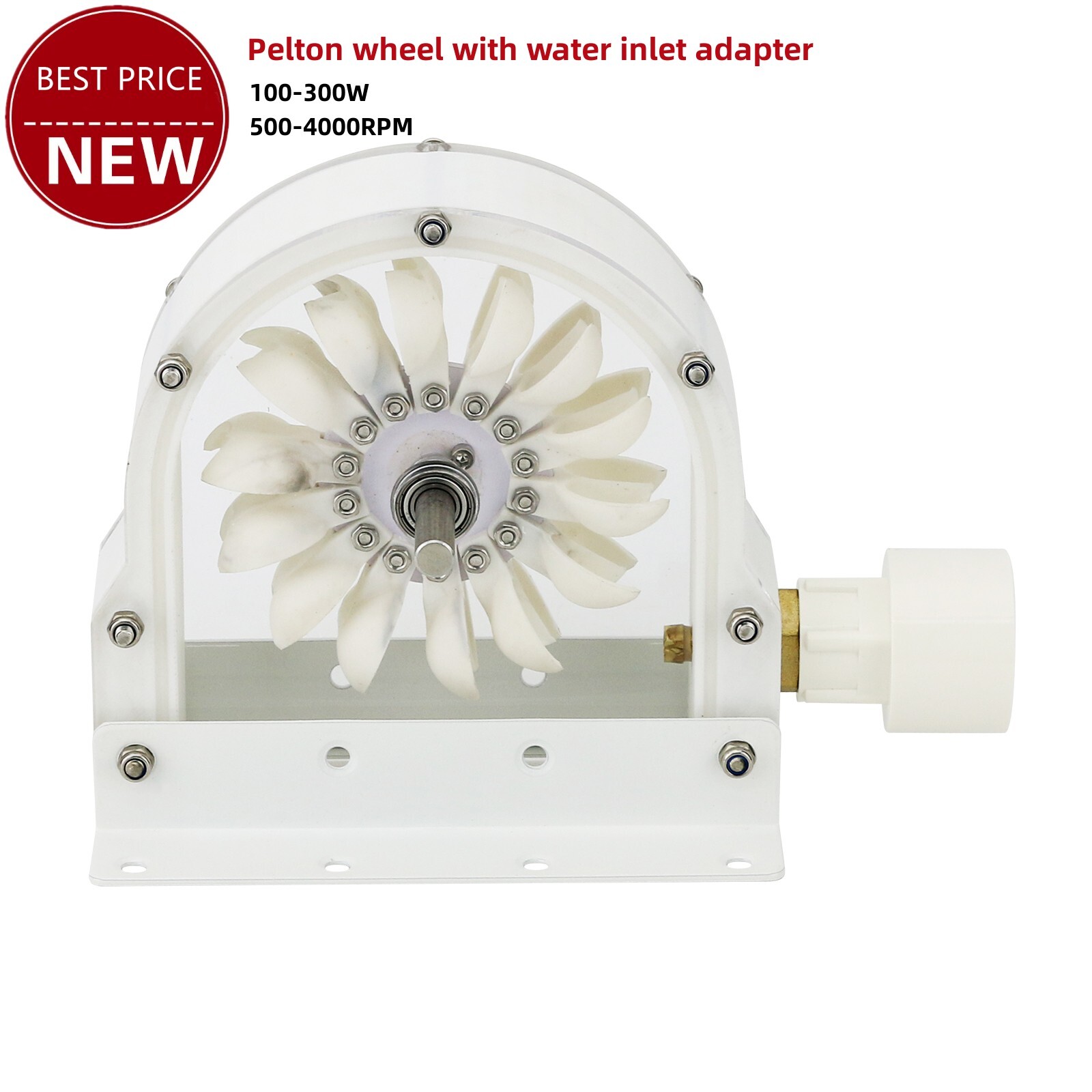 100-300W 500-4000RPM Pelton Wheel Impulse Pelton Turbine with Adapter ts12