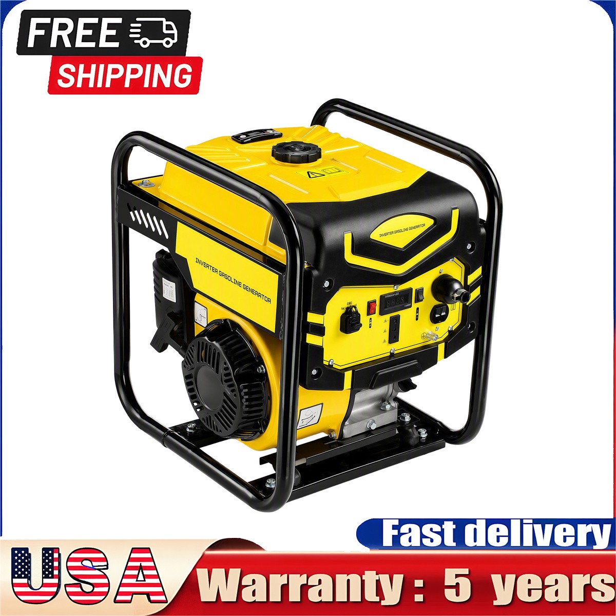 For Home Backup Recreation Quiet Inverter Generator Gasoline Powered 110V Outlet
