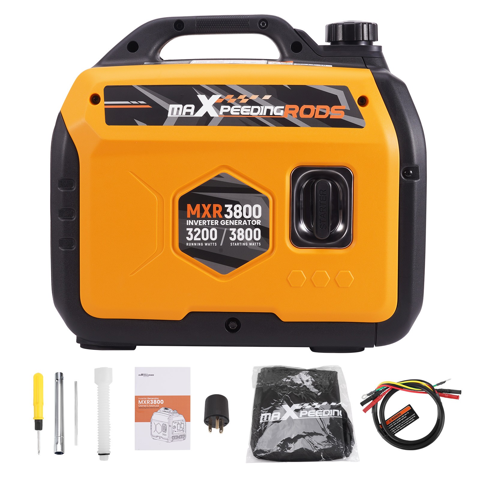 3800W Portable Inverter Generator 120V Gas Powered 21kg 58dB for Camping