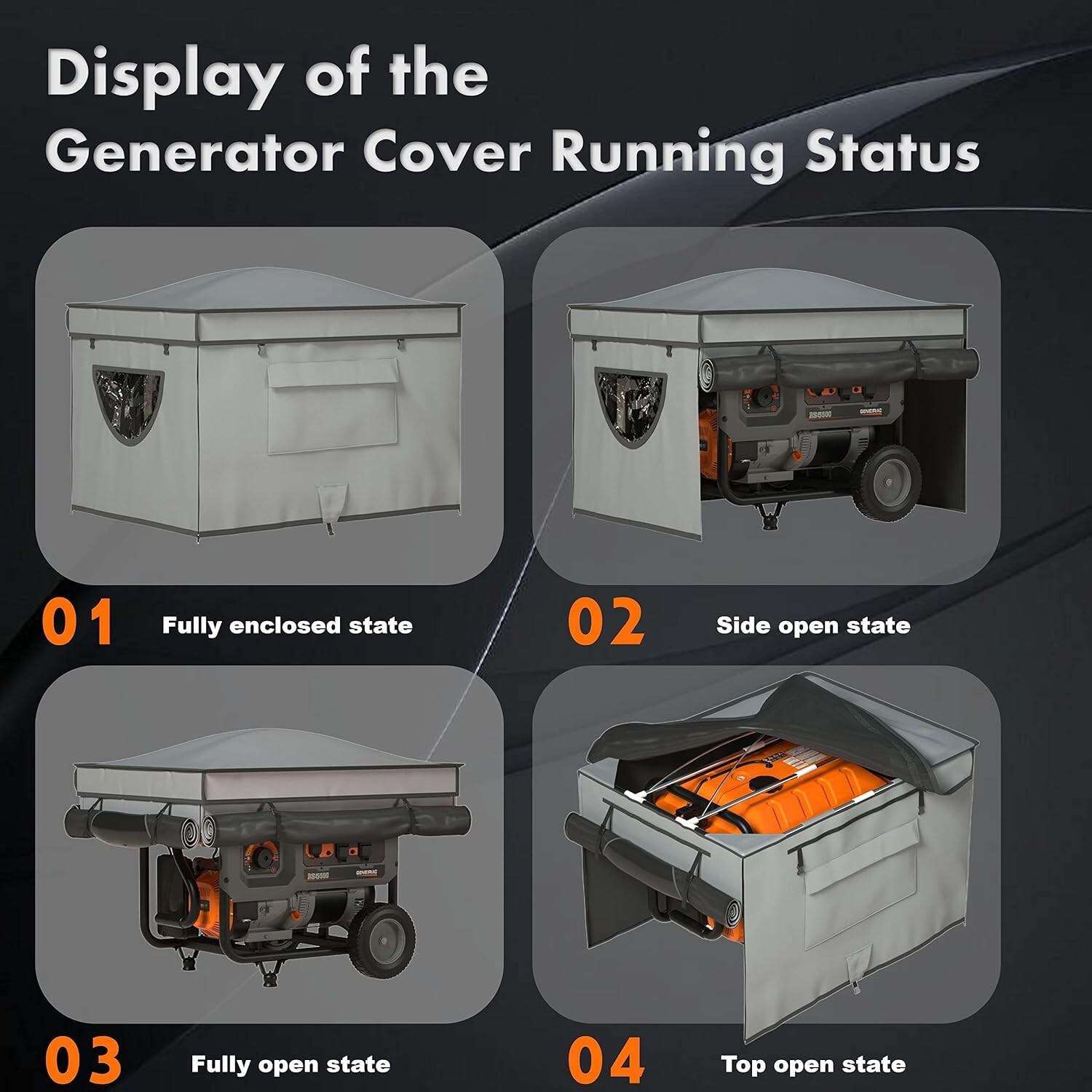 Outdoor Heavy-Duty Generator Tent with Pointed Roof – 100% Waterproof Protection