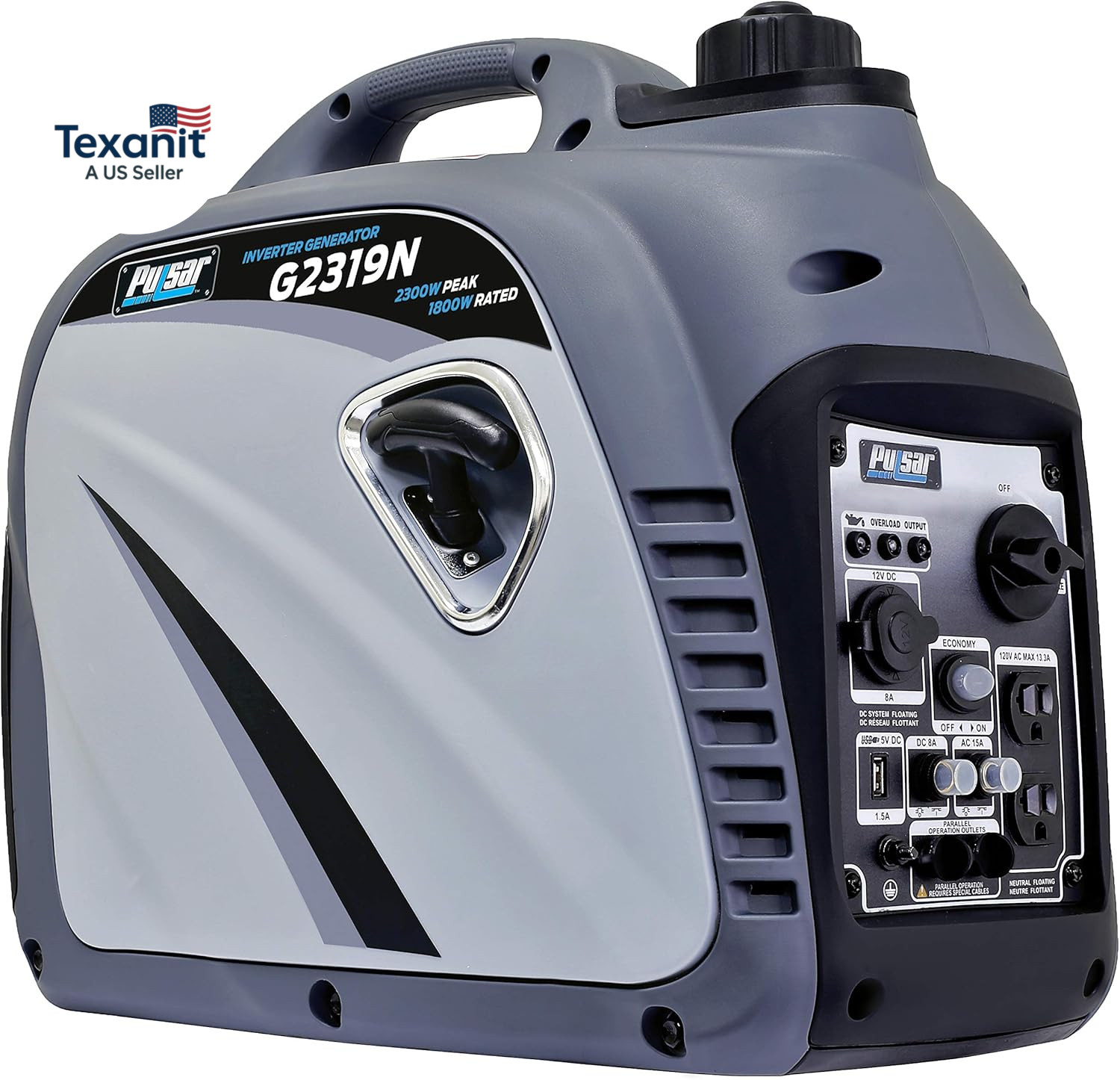 2,300W Portable Gas-Powered Quiet Inverter Generator with USB Outlet & Parallel