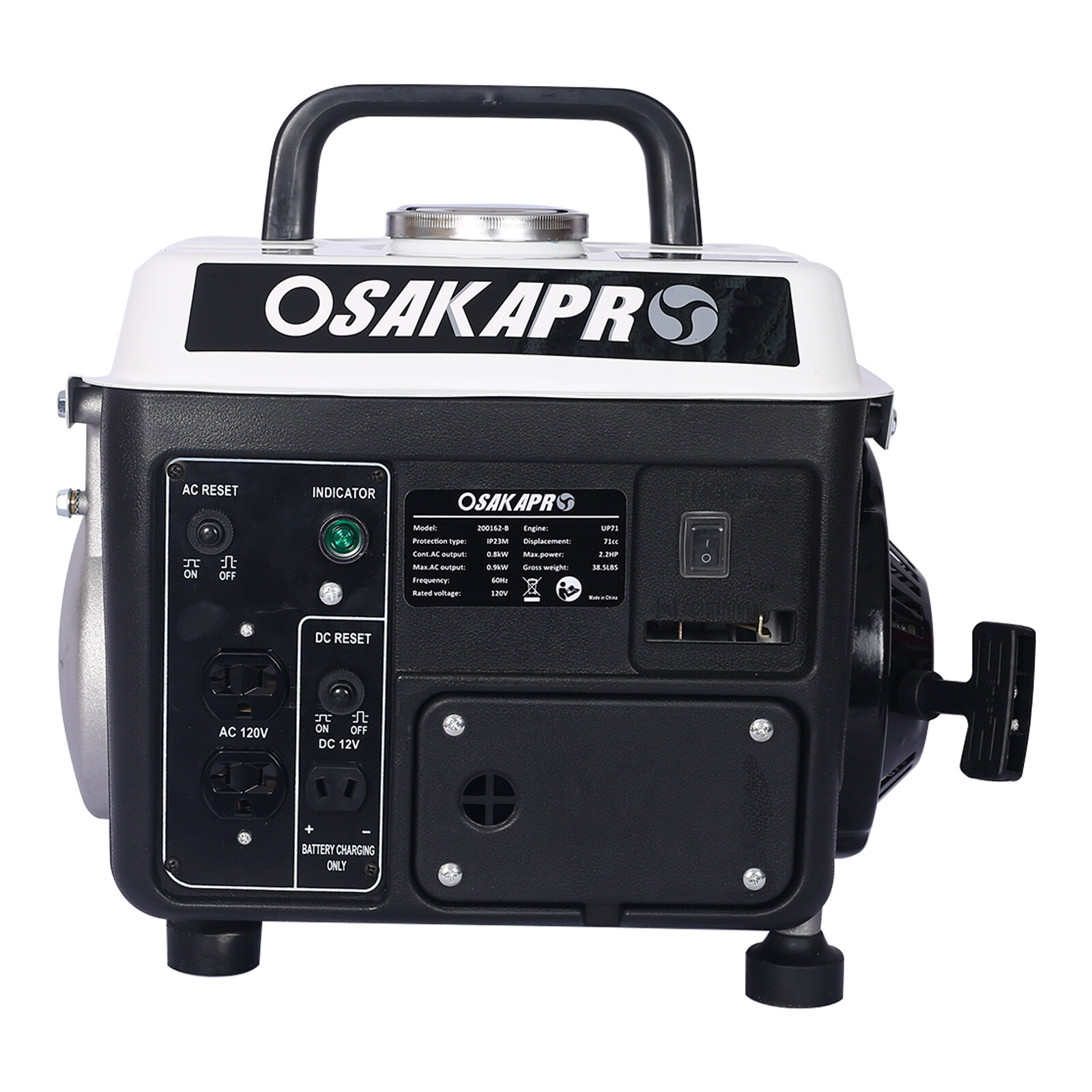2-Stroke OHV Portable Generator 900 Watt 71CC Gas Powered Start Home Back Up