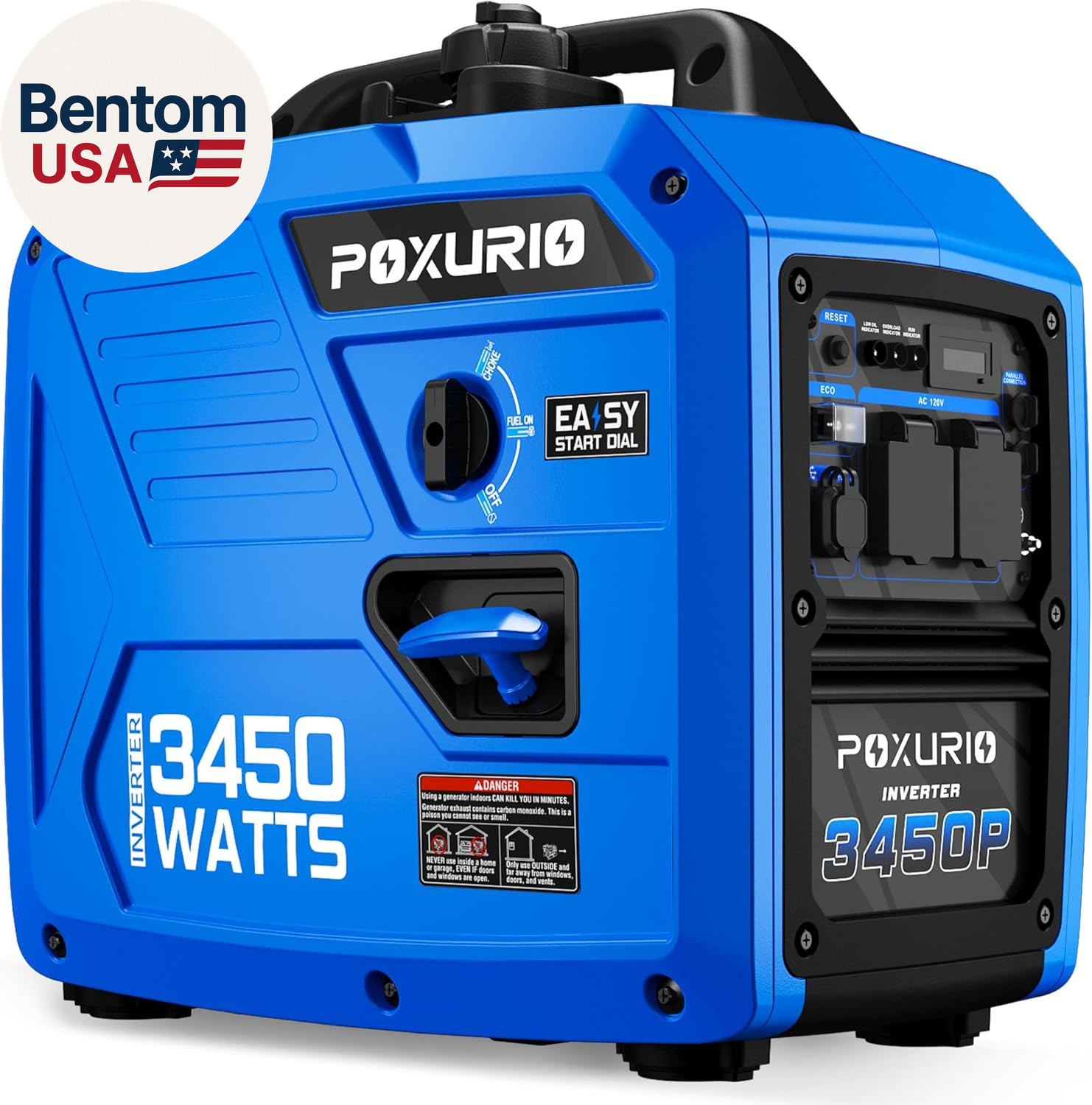 3450-Watt Portable Inverter Generator for Home Use, Super Quiet Small 120V Gas G