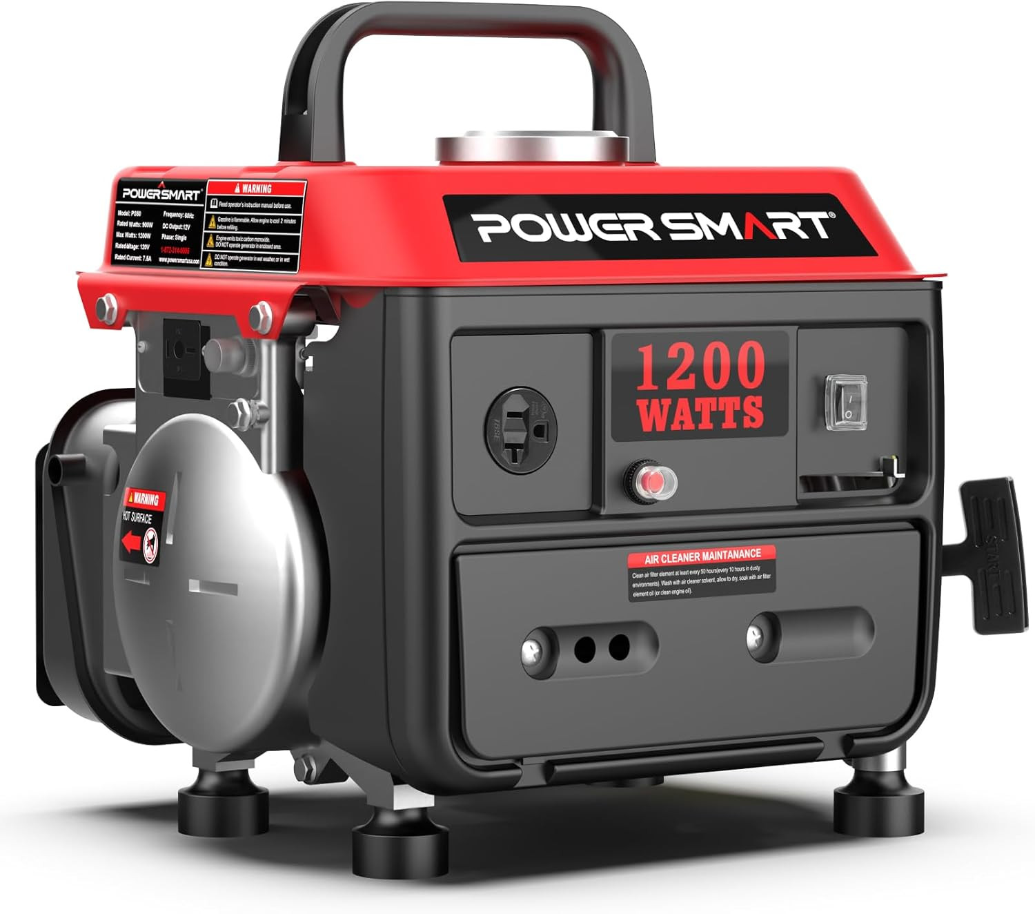 1200W Portable Generator, Small Generator for Camping, Tailgating, Gas Powered,