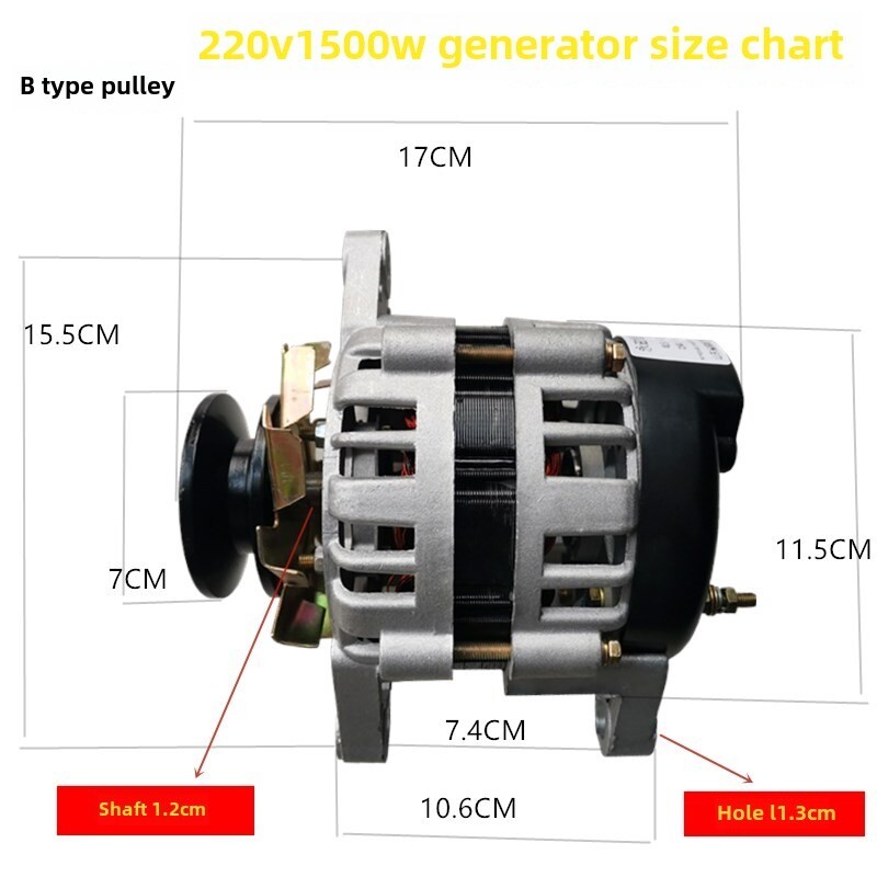 Permanent Magnet Brushless AC Small Generator with Stabilized Pure Copper Leads