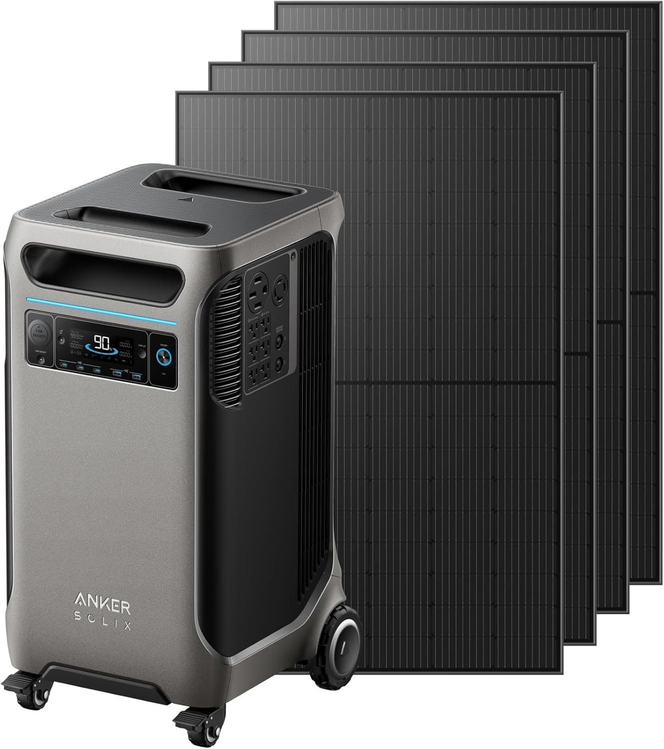 Anker SOLIX F3800 Plus Portable Power Station with 410W Rigid Solar Panel 2 Set