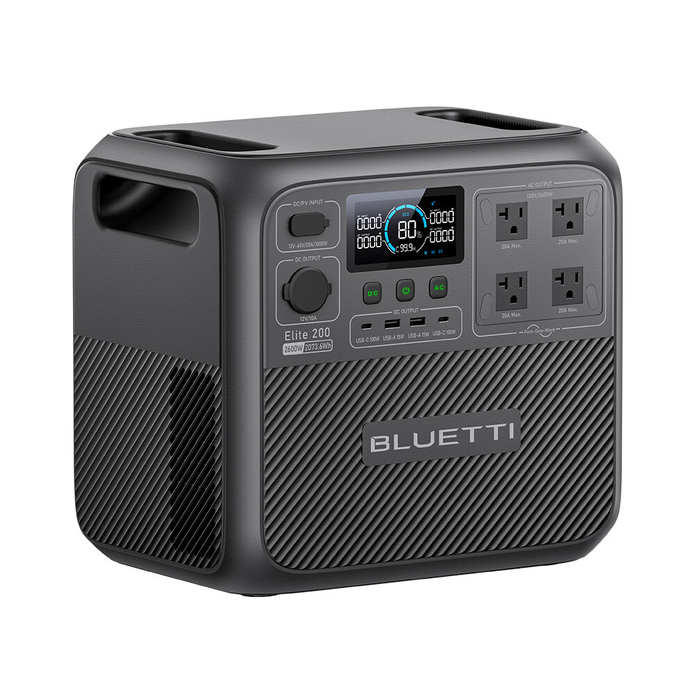 BLUETTI Elite 200V2 2600W 2073Wh Portable Power Station for RV/ Home Backup