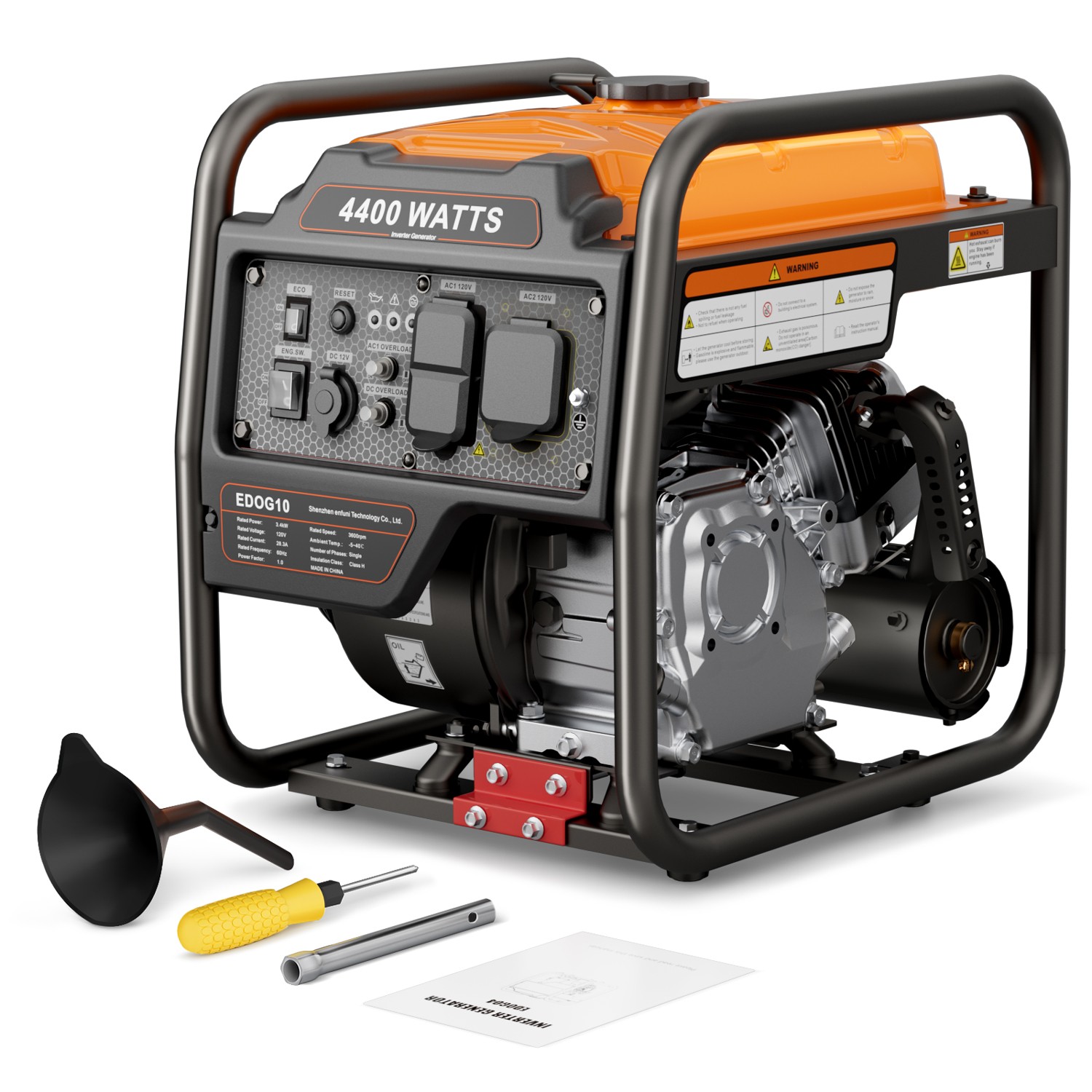 Efurden 4400W Portable Inverter Generator Gas Powered for Emergency Power Supply