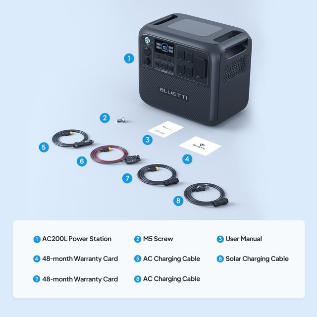 BLUETTI AC200L 2400W 2048Wh Power Station Solar Generator for Road Trip RVs
