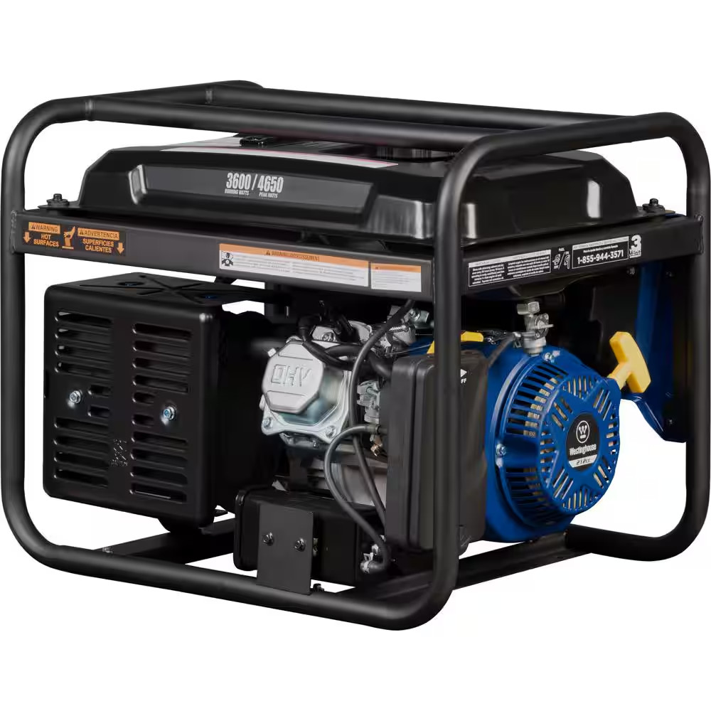 4,650/3,600-Watt Gas Powered Portable Generator with Recoil Start